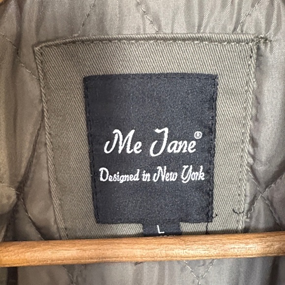 Me Jane L Quilted Olive Green Military Jacket - Picture 2 of 12